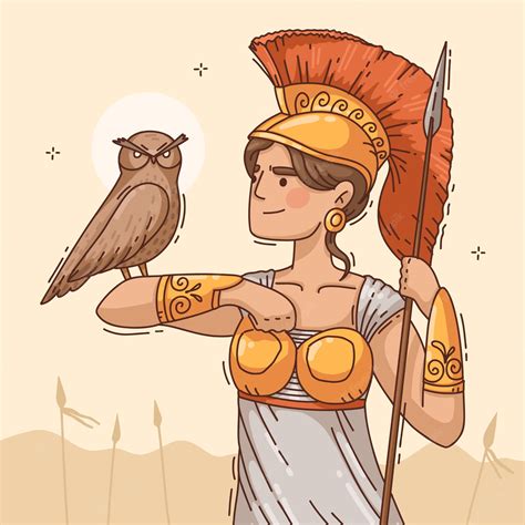 Premium Vector | Hand drawn athena illustration