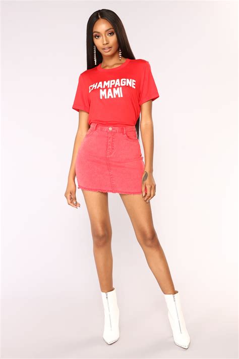 Champagne Mami Top - Red | Fashion Nova