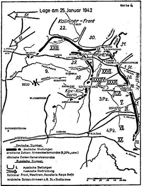 КАРТА 4. Положение на 25 января 1942 года.. Ржев - краеугольный камень ...