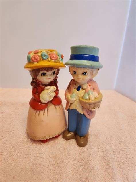 napco ware boygirl easter figurines vintage figurines easter figures