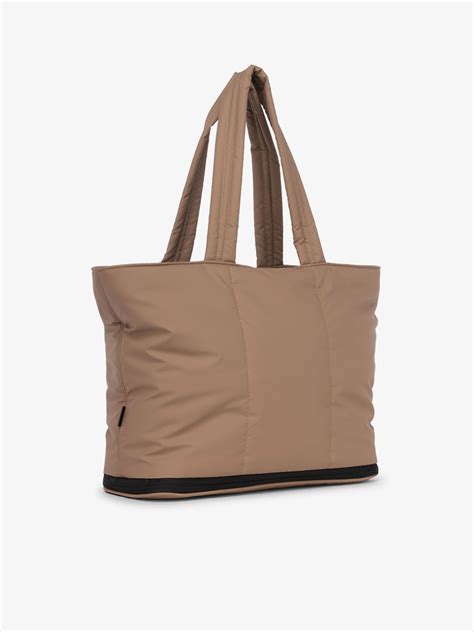 Luka Expandable Laptop Tote in Gold | CALPAK