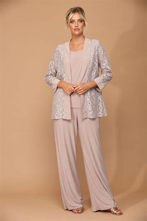 Cocoa Long Formal Mother of the Bride Jacket Pant Suit - Mother of the