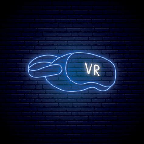 Neon VR glasses icon. Glowing VR headset sign in neon style. 9954574