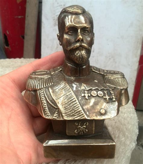 free shipping Russian Tsar NICHOLAS II bust statue 5" H bronze statue ...