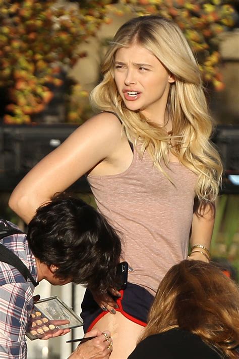 Chloe Grace Moretz in Shorts on Neighbors 2 Sorority Rising set -14 ...