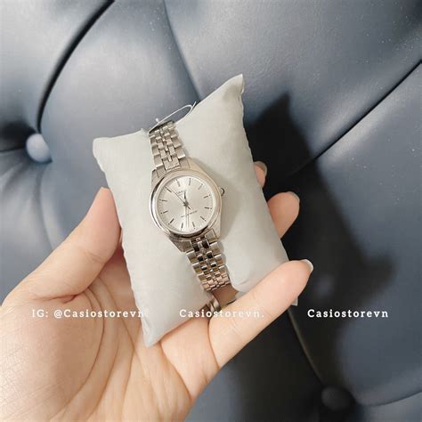 Đồng hồ Nữ Casio LTP-1129A-7A, đồng hồ chính hãng, dây thép bạc mặt gạch