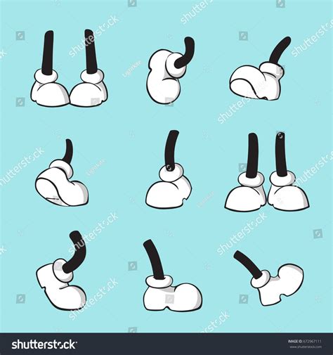 Cartoon Leg Collection Comical Feet Vector Stock Vector (Royalty Free