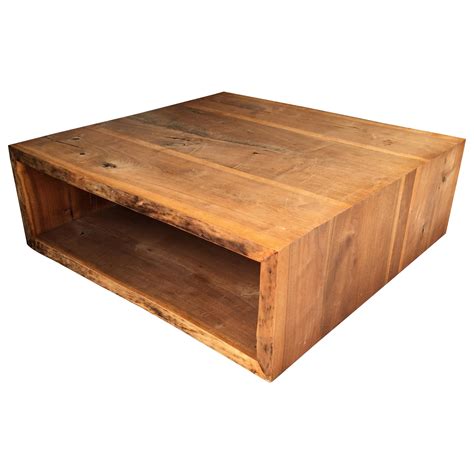 Raw Edge Wood Slab Square Coffee Table at 1stDibs | square solid wood
