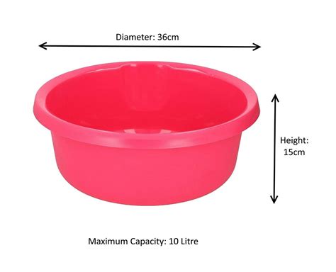 Plastic Round Washing Up Bowl 36cm Circular Large Basin Kitchen Sink ...