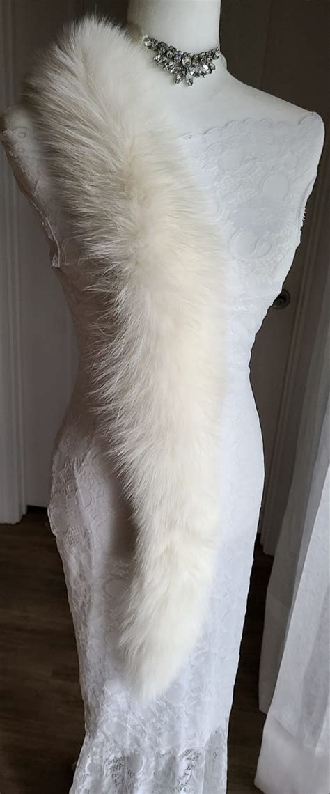 Glamorous Arctic Fox White Fur Stole , Real Fur Boa , Couture Fur ...