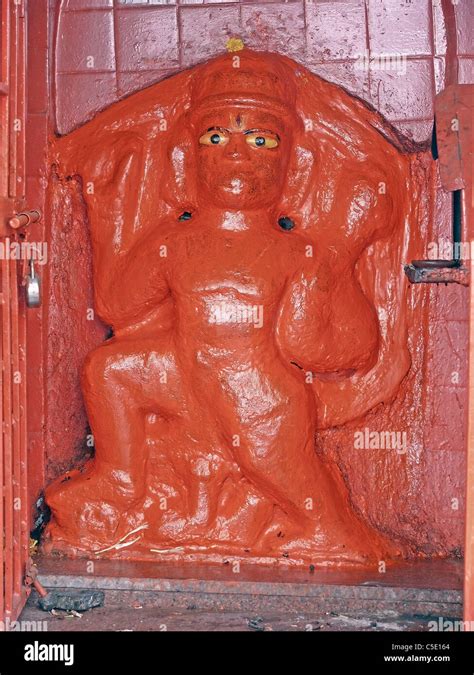 Statue of an old Hindu Lord Hanuman (God with Monkey head Stock Photo ...