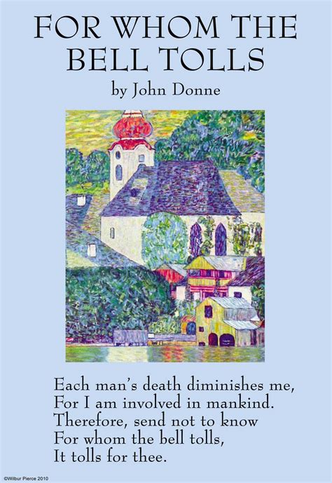 For Whom the Bell Tolls (John Donne) Quote Art Print - Canvas Wall Art ...