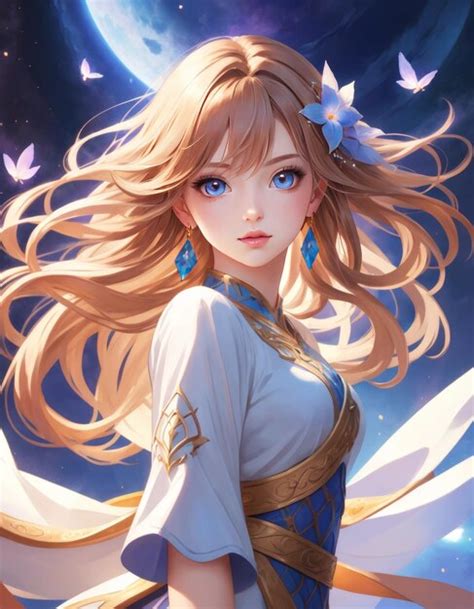 Premium Photo | Ethereal female figure in white and gold attire ...