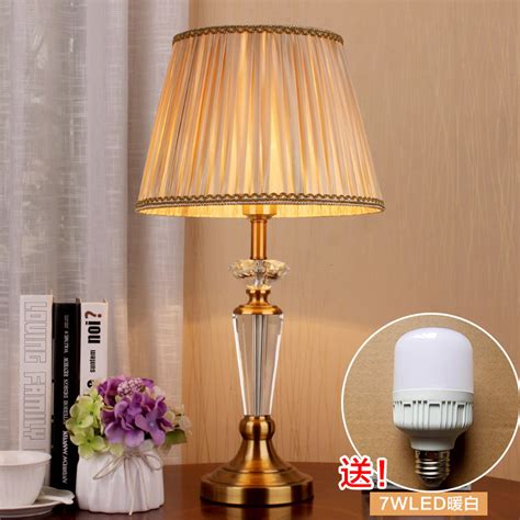 Modern simple crystal table lamp bedroom bedside lamp living room study ...