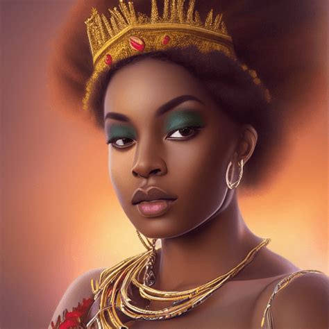 african queen stunningly rendered brown skinned african queen