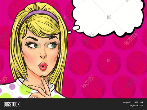 Pop Art Illustration Girl Speech Image & Photo | Bigstock