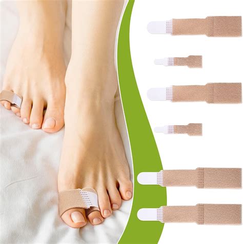 Nuanchu Broken Toe Splint, 6 Pieces Broken Toe Splint Wraps Finger