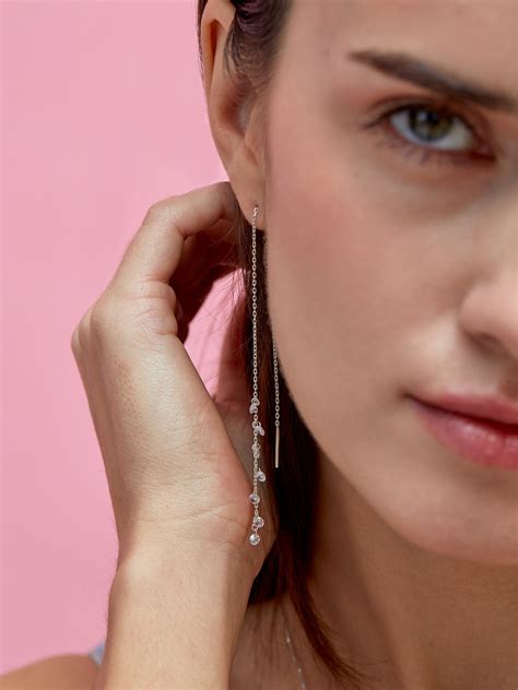 Серьги продевки crystal