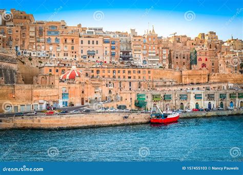 Malta, Valletta. Capital City with Traditional Buildings, Streets and ...