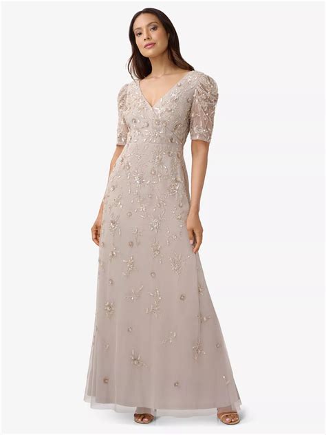 adrianna papell beaded surplice maxi dress marble  john lewis partners