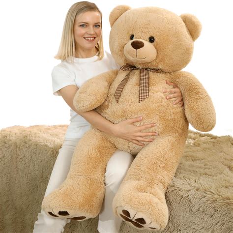 MorisMos Big Tan Teddy Bear 4 Feet Tall Giant Teddy Bear Stuffed Animal