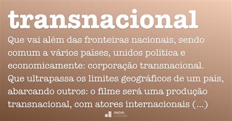 O Que Significa Transnacional