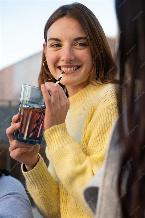 Free Photo | Person drinking kombucha