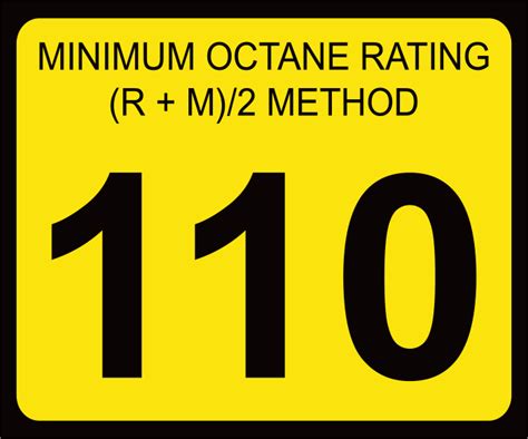 110 Octane Rating Decal Pack - Wilde Signs - Signs, Decals and More!