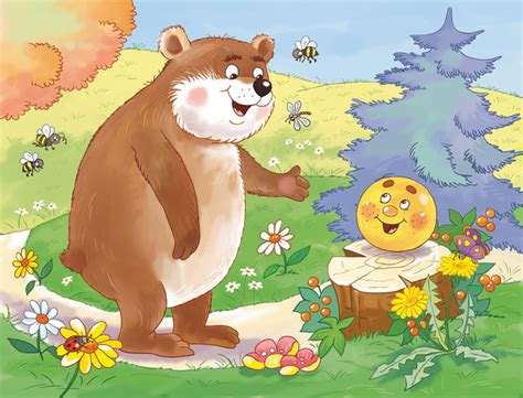 Иллюстрация Колобок-3 в стиле детский | Illustrators.ru