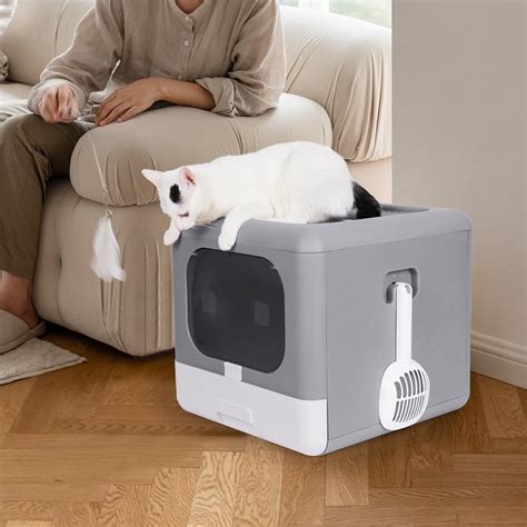 Bingopaw Extra Large Cat Litter Box Fully Enclosed Splash-Proof and Le ...