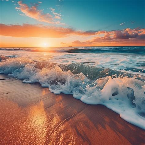 Premium AI Image | Sun rising on beach Sun rising on sea