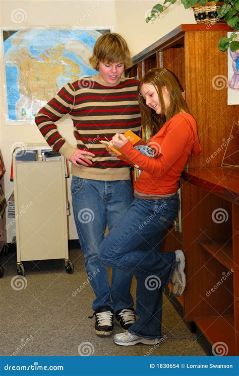 teens flirting  library stock photo image  caring