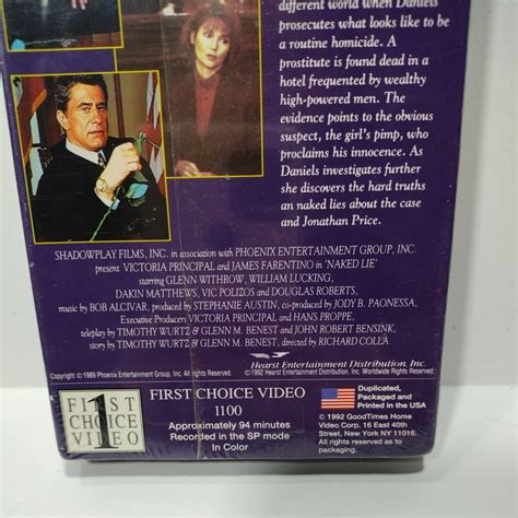 Naked Lie VHS Tape Victoria Principal James Farentino Drama 1992 | eBay