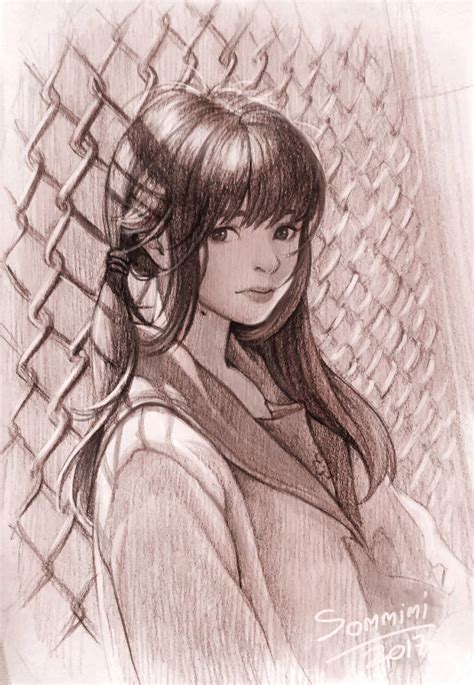 girl drawing  sommimi  deviantart