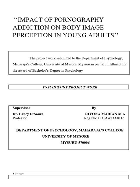 pornographys impact  young adults body image  body image