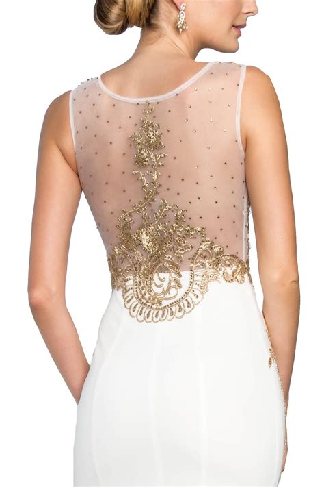 Black Prom Sleeveless Sheer Bodice Evening Gown | DressOutlet - Formal