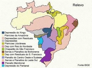 Relevo do Brasil Mapa: Resumo e Tabela, Exemplos de Planaltos etc
