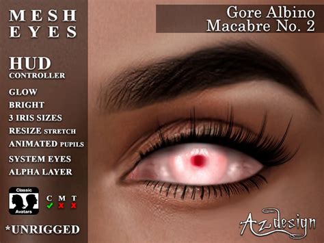 Second Life Marketplace - Az... Gore Albino Macabre No. 2 (MESH EYES)