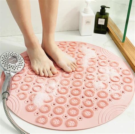 Противоскользящий коврик для ванной круглый нескользящий коврик massage ...