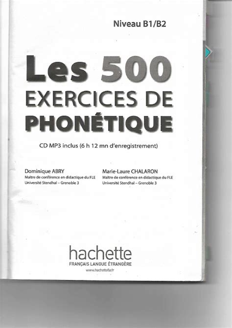 Les 500 exercices de phonétique - Fonética e Fonologia
