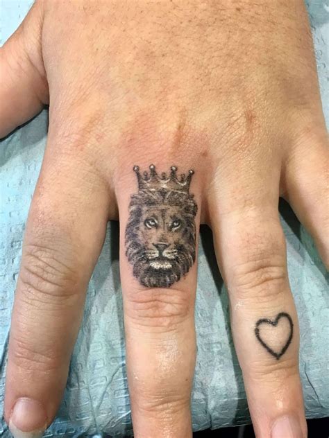 Matching Lion Finger Tattoos