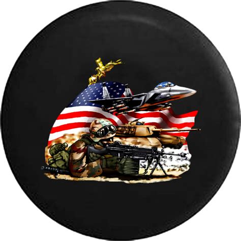Jeep Wrangler Tire Cover With Military Armed Forces | Tire Cover pro ...