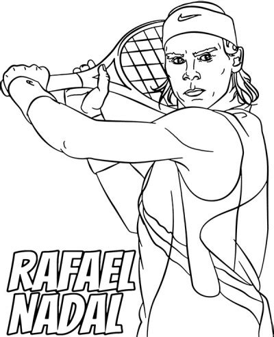 printable rafael nadal coloring page tennis player