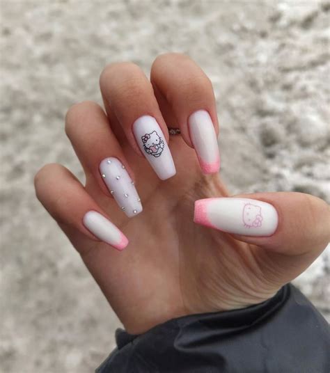 hello kitty nails | Дизайнерские ногти, Ногти, Длинные ногти
