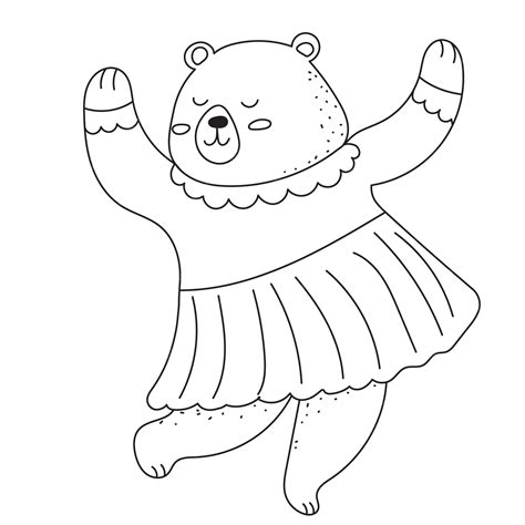 Premium Vector | Dancing bear sketch doodle isolated vector
