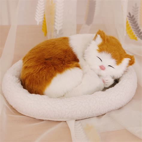 Lifelike ,realistic Cat Plush That Breathe,interactive Companion Pet