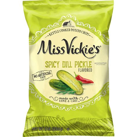 Miss Vickie's Spicy Dill Pickle Flavored Kettle Cooked Potato Chips 8