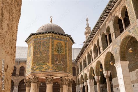 Damascus, Syria - May, 2022: The Umayyad Mosque, also known as the Great Mosque of Damascus ...