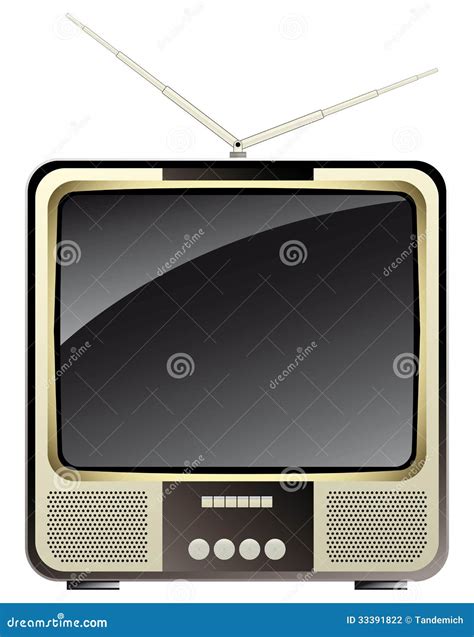 Vintage Consumer Electronics -tv Set Stock Illustration - Illustration