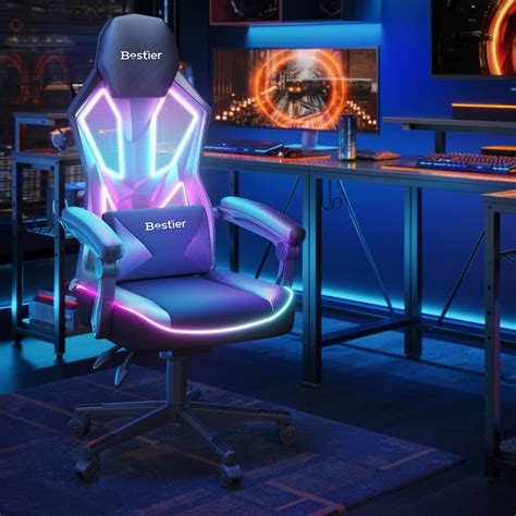Inbox Zero Monike LED Gaming Chair with Adjustable Lumbar, Ergonomic